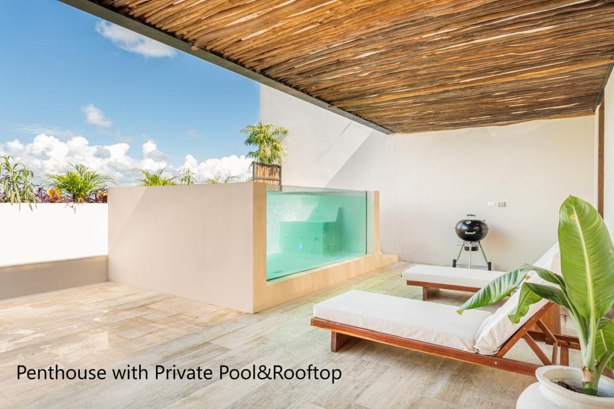 Extraordinary Penthouse, private rooftop and pool, capacity for 9 guests, in fully equipped hotel in Tulum